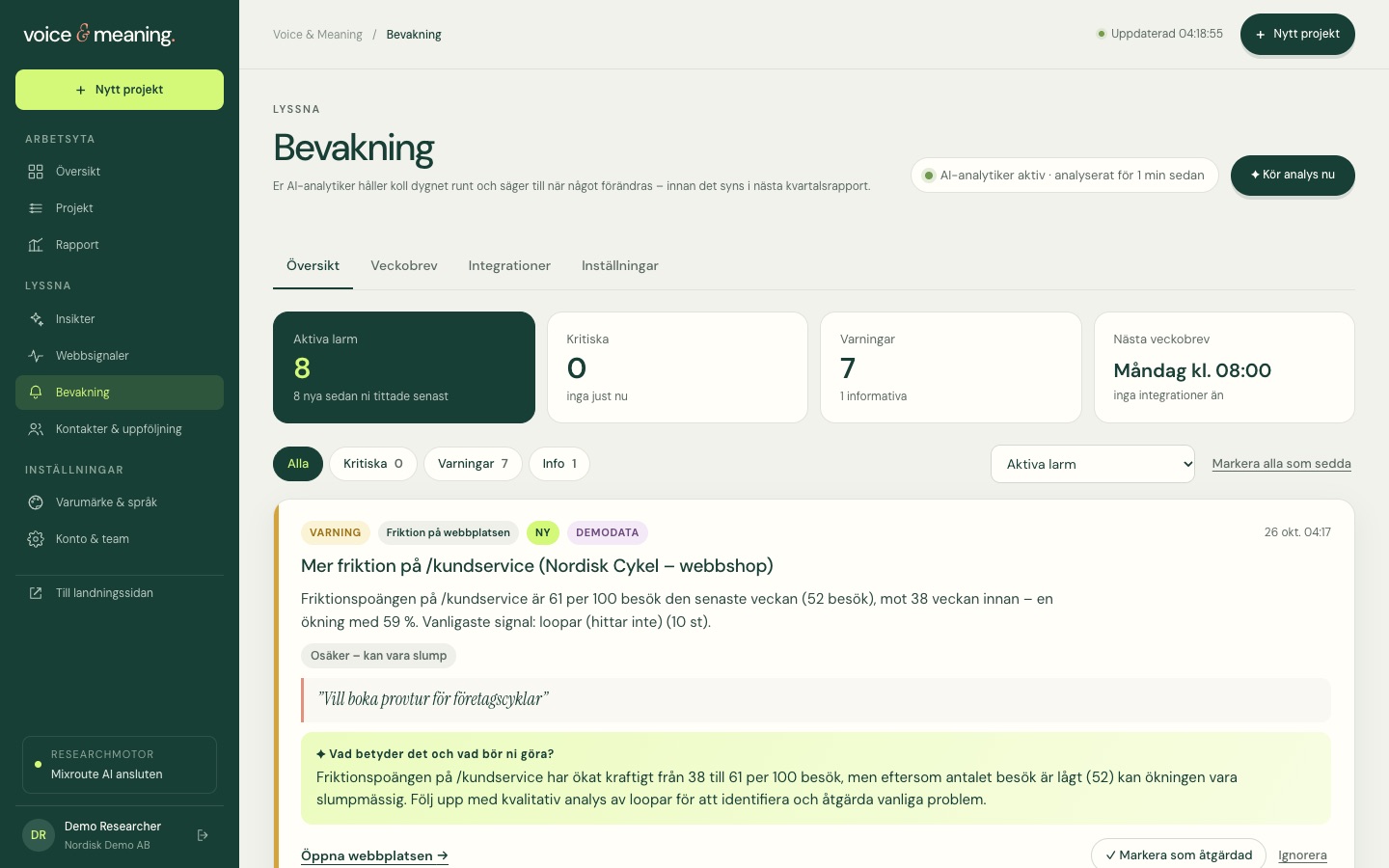 Skärmbild: AI-bevakning